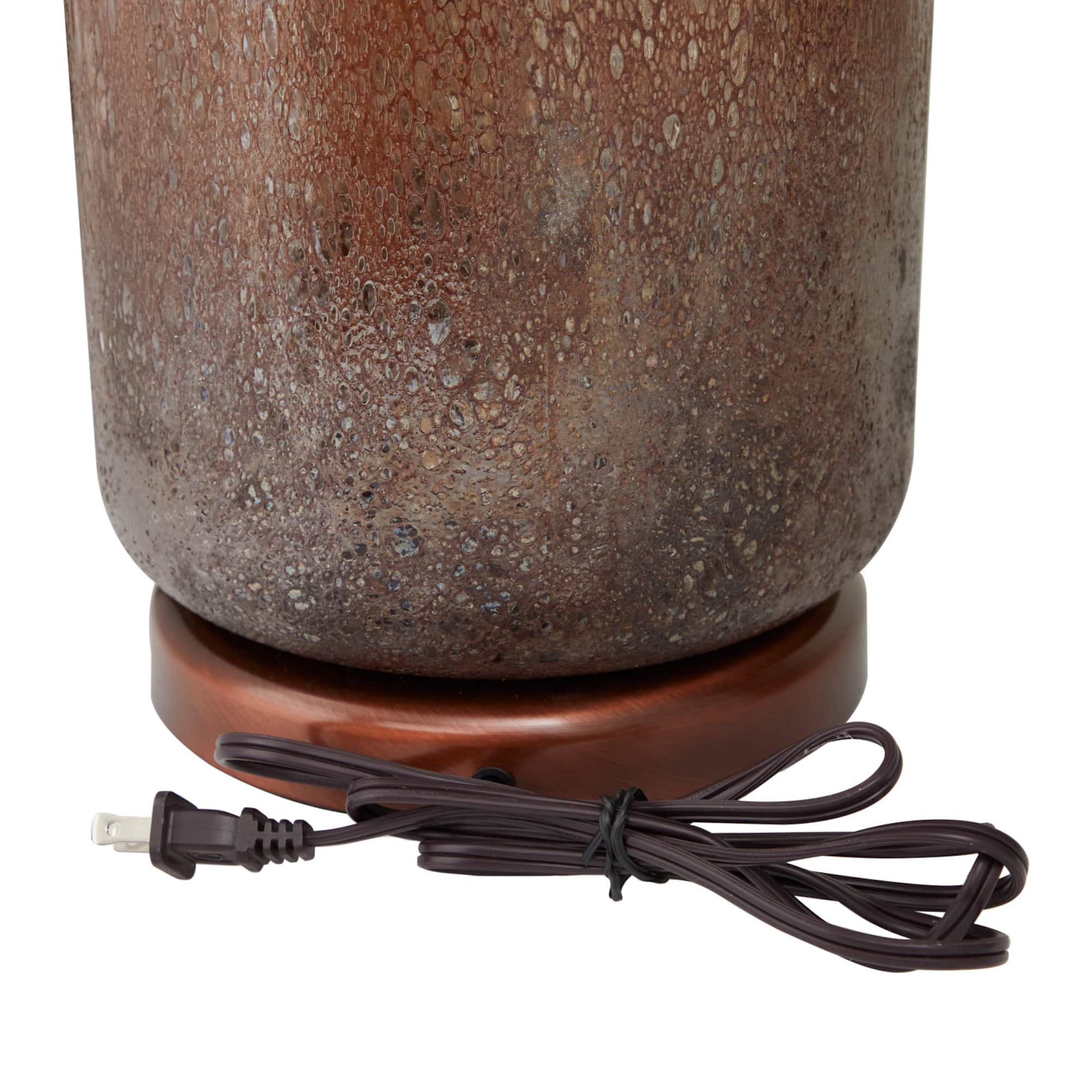 Brown Glass Table Lamp 17" x 17" x 31"